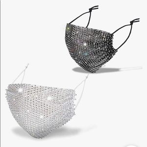 Sparkly rhinestones mech mask breathable women and girls